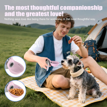 Ultimate Portable Dog Water Bottle – 10Oz Stainless Steel Travel Dispenser with No-Spill Bowl for Hiking and Walks
