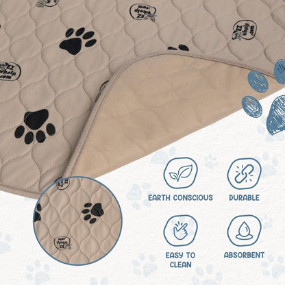 Premium Reusable Dog Pee Pads - Washable Waterproof Mats for Potty Training & Whelping - 24x36 Inch, 2 Pack with Rounded Corners